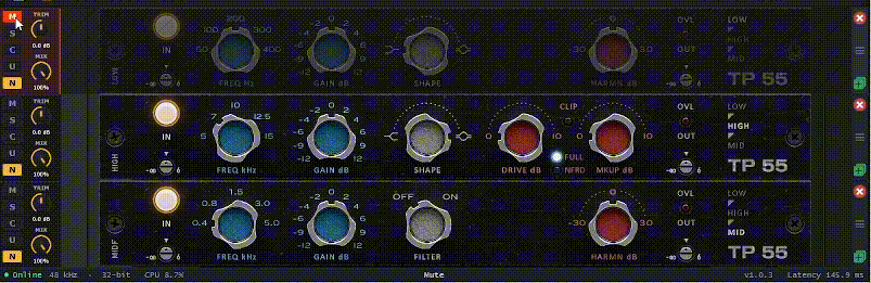 Mute, Solo, Duplicate and Remove per slot
